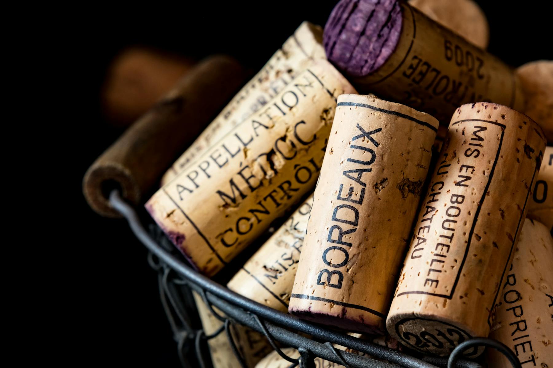 Bordeaux wine corks